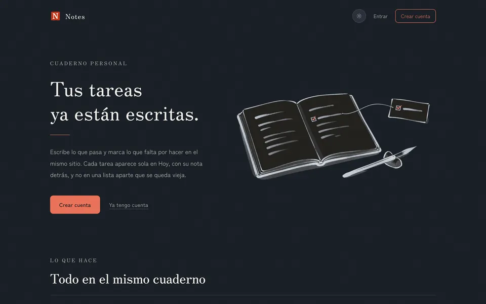 Notes public home page